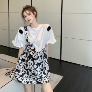 中国ファッション古着-パンダプリント