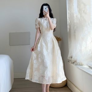 【2023夏新作】プリンセスドレス フレンチレトロ ロングスカート