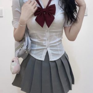 「JK制服」日本 カレッジスタイルに 白シャツスーツ コスプレ